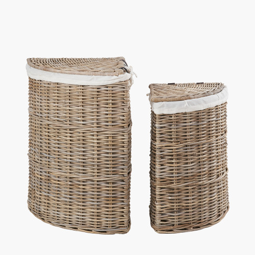 tobsÂ® S/2 Grey Kubu Lined Linen Baskets