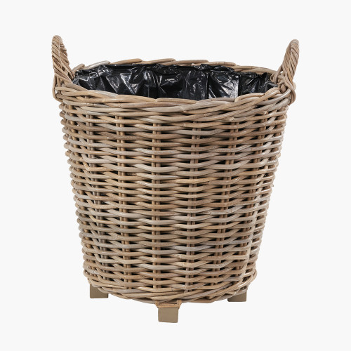 tobsÂ® Grey Kubu Round Basket Planter