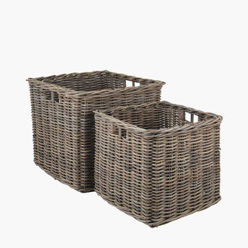 Grey Kubu S/2 Large Square Baskets