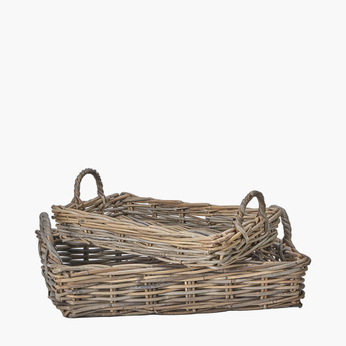 S/2 Grey Kubu Tray Baskets
