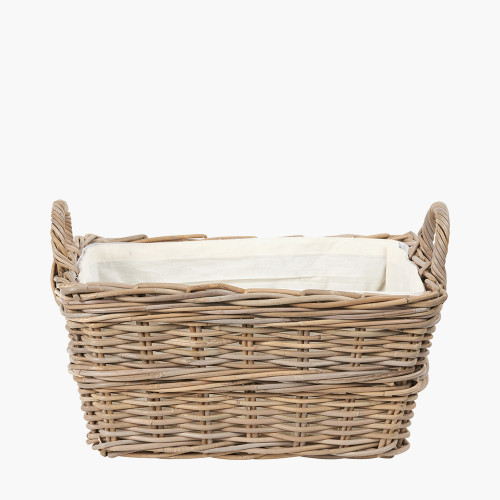 Grey Kubu Rectangular Laundry Basket wit