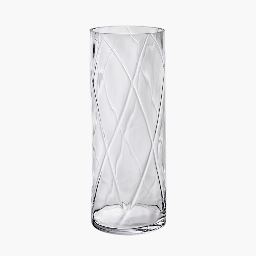 Clear Glass Round Optic Vase Large