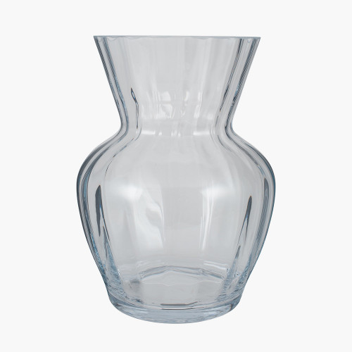 Clear Glass Tara Optic Vase Large