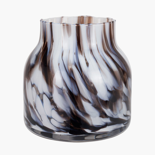 Tortoise Shell Short Glass Vase