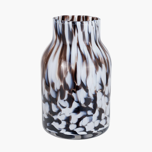 Tortoise Shell Tall Glass Vase