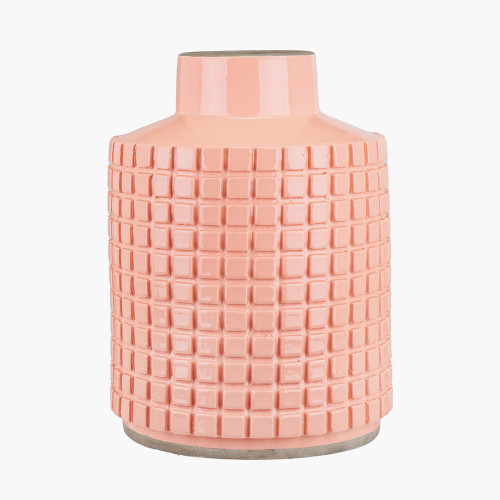 Malone Textured Apricot Square Design Stoneware Vase