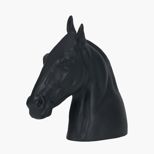Matt Black Horse Head Ornament