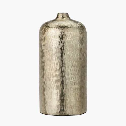 Gold Metal Hammered Vase