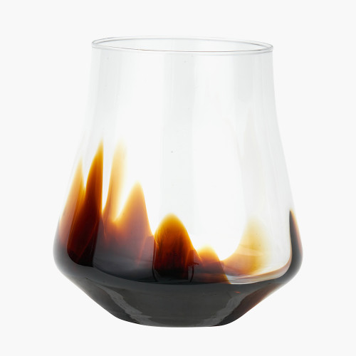 Ombre Pecan Brown Bell Shaped Glass Vase