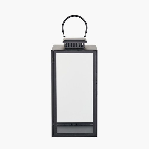 Black Steel/Glass Large Rectangular Lantern