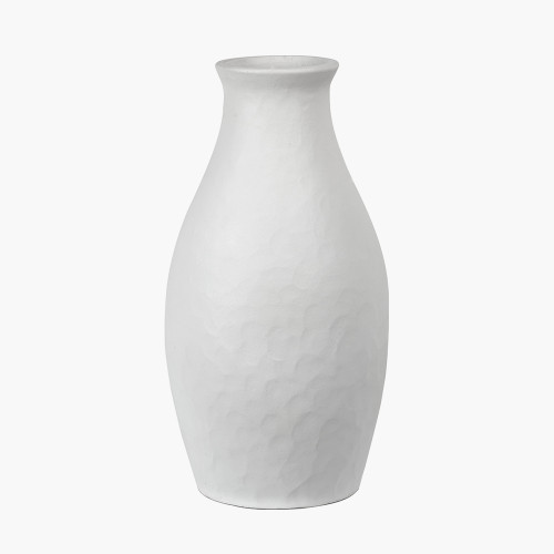 Eirene White Textured Stoneware Vase