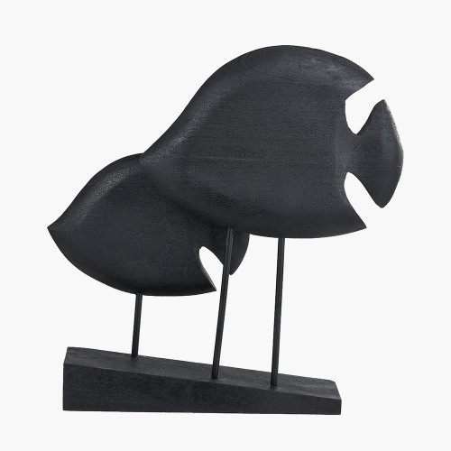 Black Wood Double Angelfish Ornament