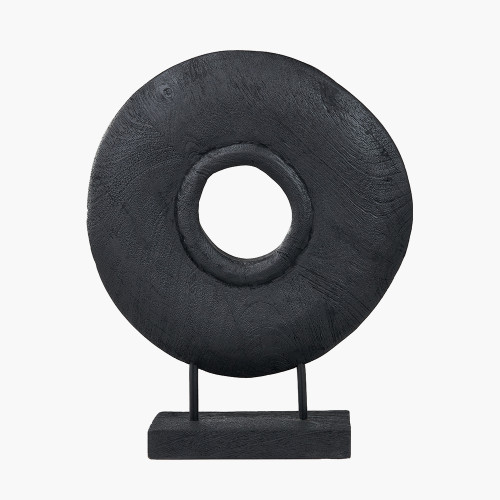 Black Mango Wood Circular Ornament