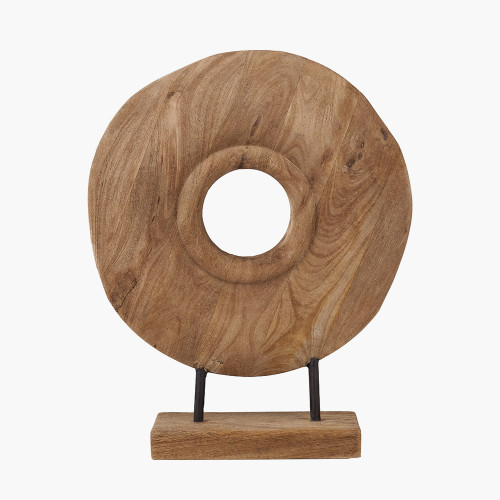 Natural Mango Wood Circular Ornament