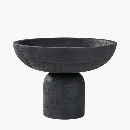 Black Mango Wood Bowl with Raised Base
