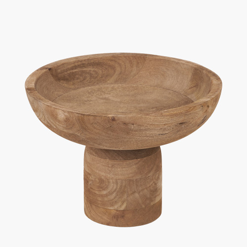 Natural Mango Wood Bowl with Raised Base