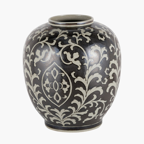 Florentine Grey and White Ceramic Vase
