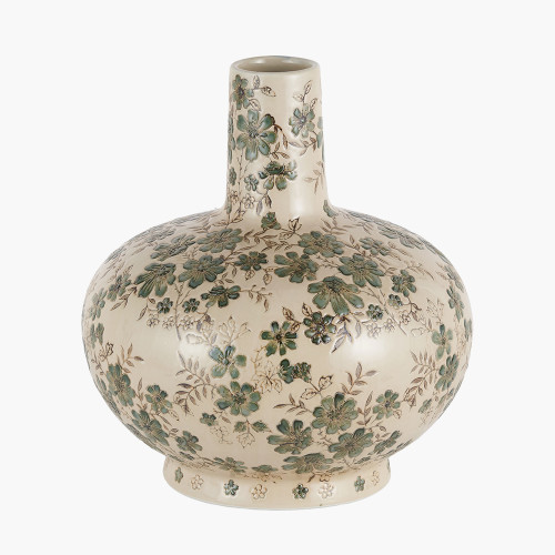 Maeve Blue Floral Ceramic Vase