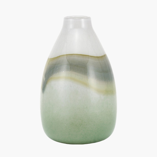 Juno Sage and Mist Ombre Glass Vase