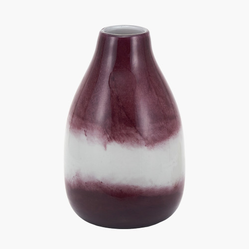 Juno Deep Plum Ombre Glass Vase