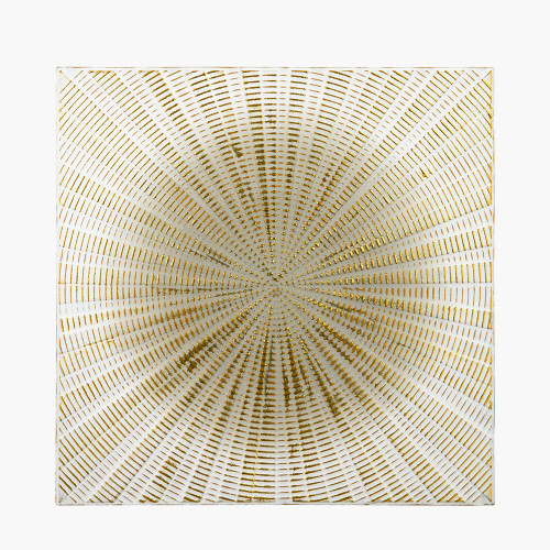 Light Grey and Gold Metal Starburst Wall