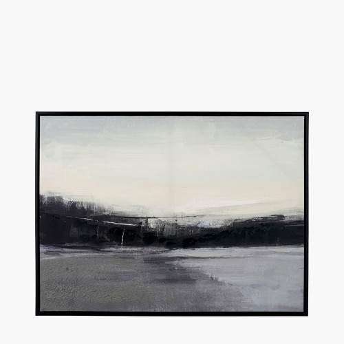 Monochrome Landscape Canvas with Black F
