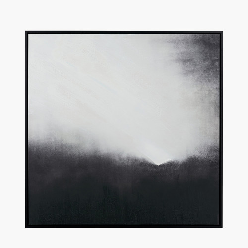 Monochrome Abstract Square Canvas with B