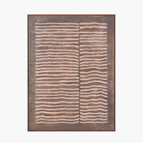 Brown & Natural Linear Design Canvas