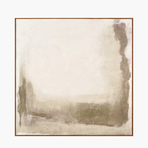 Green & Natural Abstract Hessian Canvas 