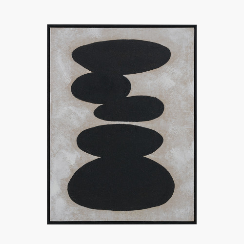 Black/Natural Canvas Wall Art & Black Frame