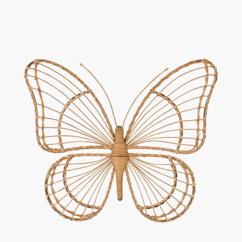 Natural Rattan Butterfly Wall Art Large