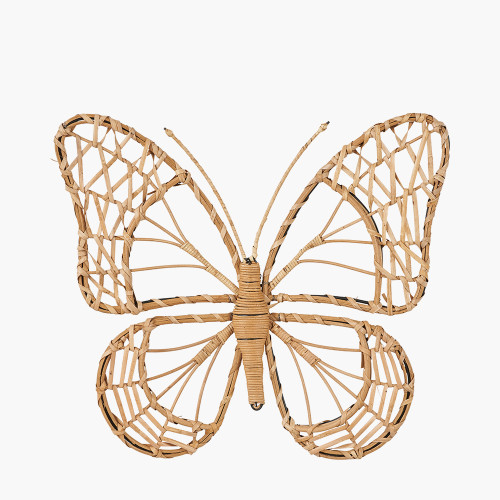 Natural Rattan Butterfly Wall Art Medium
