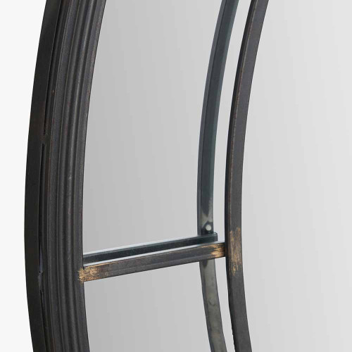 Pacific Lifestyle Limited Antique Bronze Metal Round Wall Mirror