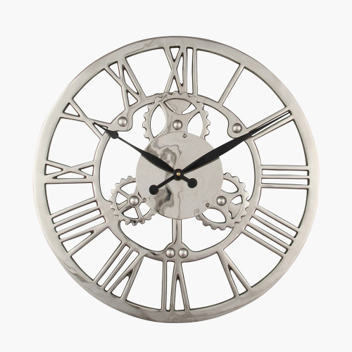 Pacific Lifestyle Limited Silver Metal Cog Design Round Wall Clock
