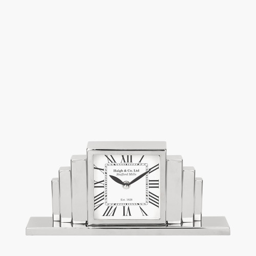Silver Art Deco Table Clock