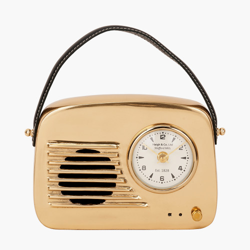 Gold Retro Radio Style Table Clock