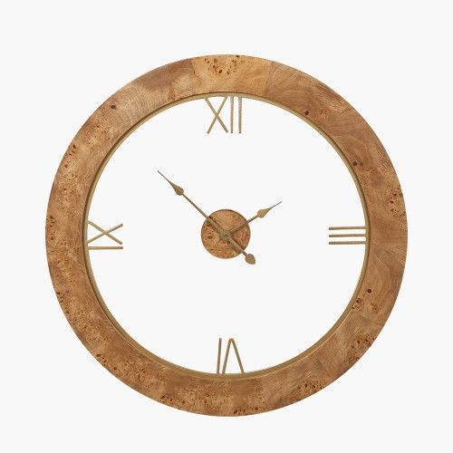 Burr Wood Effect Round Wall Clock