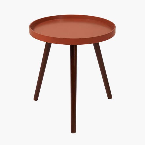 Halston Tobacco MDF and Brown Pine Wood Round Table K/D
