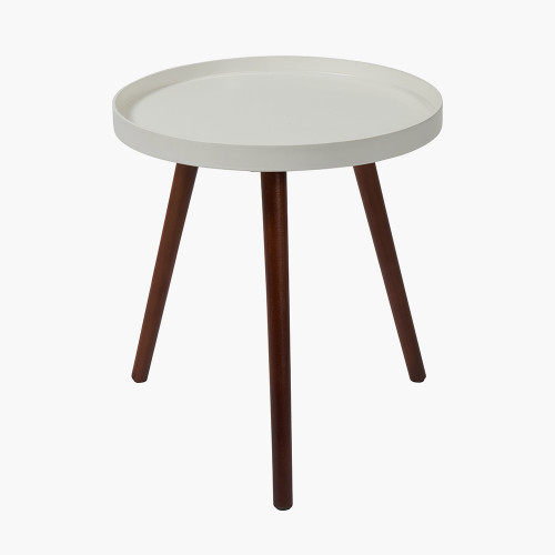 Halston White MDF and Brown Pine Wood Round Table K/D