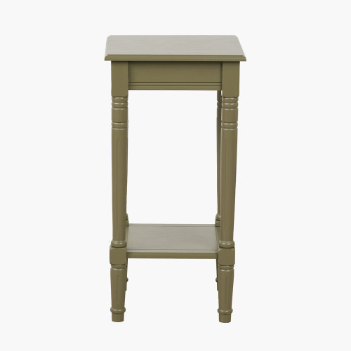 Heritage Olive Pine Wood Accent Table