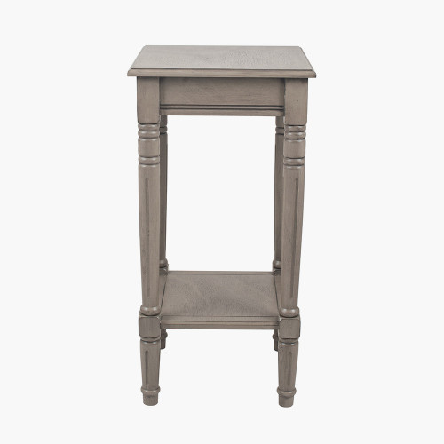 Taupe Pine Wood Square Accent Table K/D