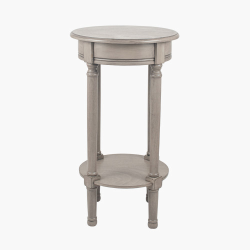 Taupe Pine Wood Round Accent Table K/D