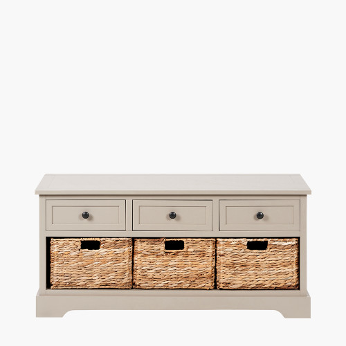 Putty Pine 3 Drawer 3 Basket Unit