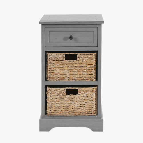 Devonshire Grey Wood 1 Drawer 2 Basket Unit