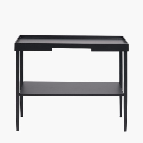 Marnie Black Wood Console Table with She