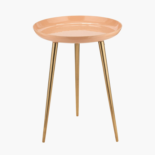 Seline Apricot Enamelled Table with Gold