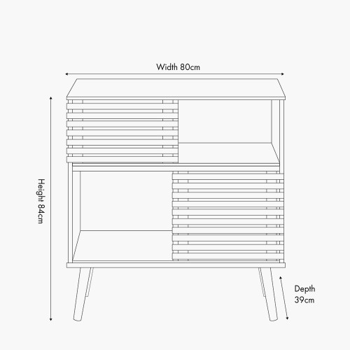 Pacific Lifestyle Limited Larvik Natural Eucalyptus Wood 2 Door 2