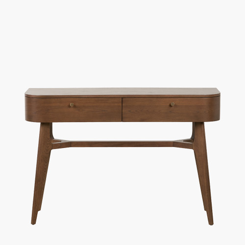 Elias Dark Ash Wood Drawer Console Table