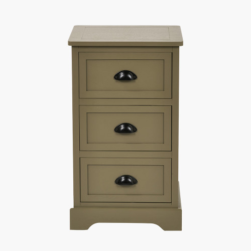 Croft Olive Pine Wood 3 Drawer Unit