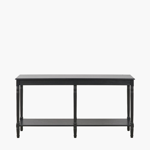 Heritage Black Pine Wood Large Console Table